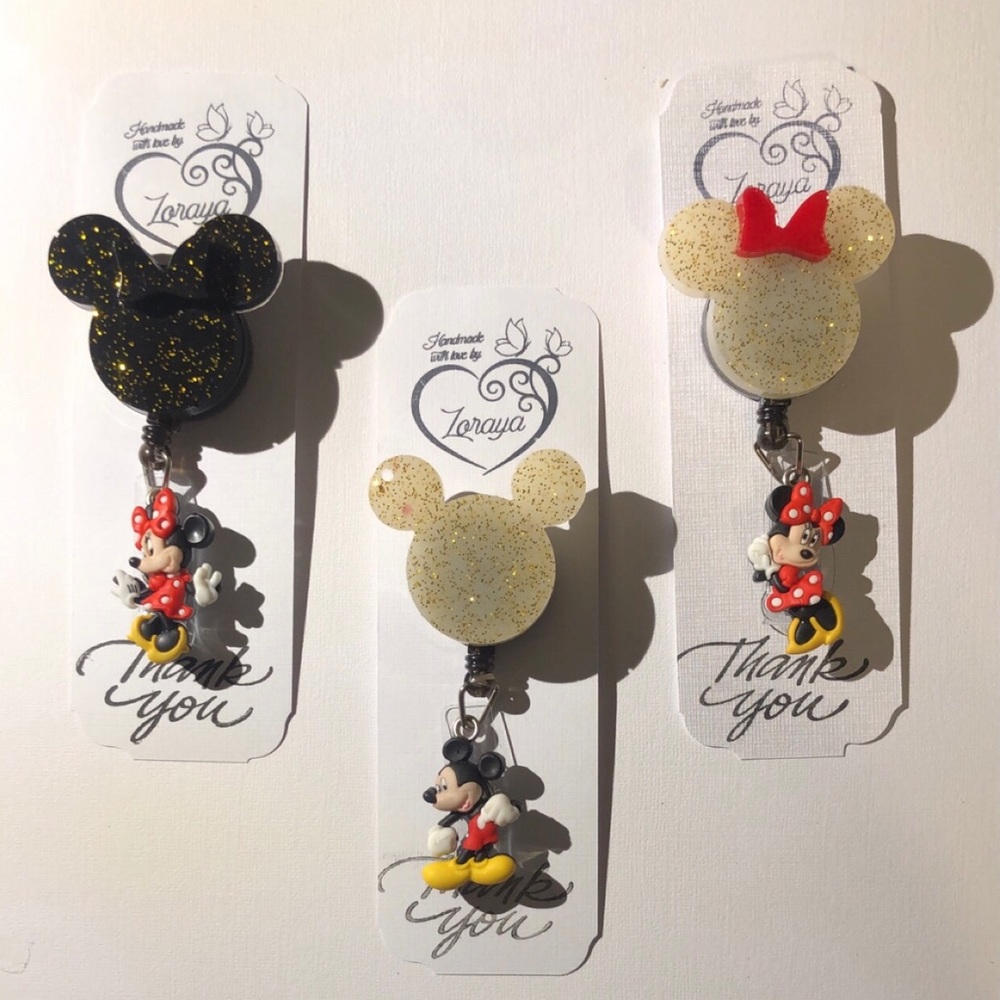 mickey and minnie badge reels
